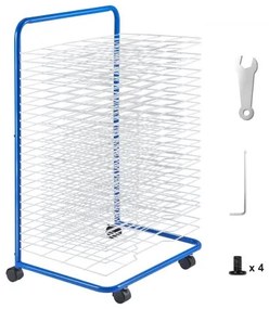 VEVOR Art Drying Rack 25 Removable Shelves Paint Drying Rack With 4 Wheels Blue