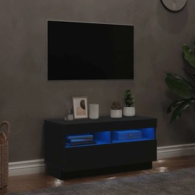 vidaXL Έπιπλο Τηλεόρασης με LED Μαύρο 80 x 35 x 40 εκ.