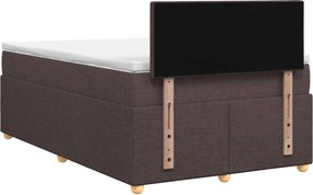vidaXL Κρεβάτι box spring με στρώμα Σκούρο Καφέ 120 x 190 cm Ύφασμα