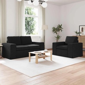 vidaXL Σετ Καναπέ 2 pcs Μαύρο 162 x 80 x 82 εκ ύφασμα
