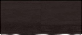 vidaXL Επιφάνεια Τραπεζιού Σκούρο Καφέ 140x60x(2-6)εκ Επεξ. Μασίφ Δρυς
