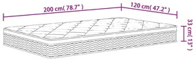 Στρώμα με Pocket Springs Μεσαία Plus Σκληρότητα 120x200 εκ. - Λευκό