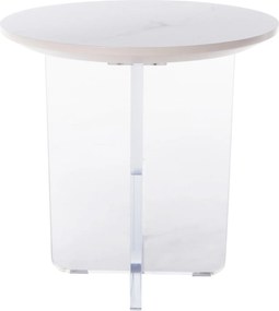 ΤΡΑΠΕΖΙ ΣΑΛΟΝΙΟΥ ACRYLON HM9779.01 HPL ΛΕΥΚΟ ΜΑΡΜΑΡΟ-ΑΚΡΥΛΙΚΟ ΠΟΔΙ Φ40x41Υεκ.