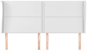 vidaXL Κεφαλάρι με Πτερύγια Λευκό 203x23x118/128 εκ. Συνθ. Δέρμα