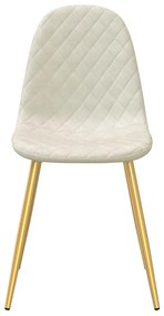 vidaXL Καρέκλες Τραπεζαρίας 4 τεμ. Κρεμ Λευκές Βελούδινες