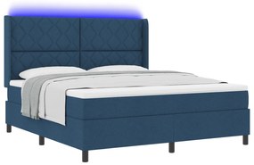 vidaXL Κρεβάτι με Ματress & LED Μπλε 180x200 εκ. Ύφασμα