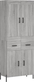vidaXL Ντουλάπι Γκρι Sonoma 69,5 x 34 x 180 εκ. Επεξεργασμένο Ξύλο