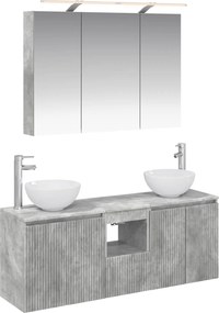 vidaXL Σετ Ντουλαπιών Μπάνιου 4 pcs Γκρι Σκυροδέματος