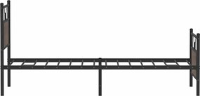 vidaXL Πλαίσιο Κρεβ. Χωρ. Στρώμα Καφέ Δρυς 80x200 εκ. Επεξ. Ξύλο