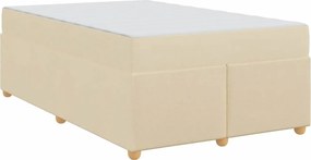 vidaXL Σκελετός Κρεβατιού με στρώμα Κρεμ 120 x 190 cm ύφασμα