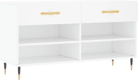 vidaXL Παπουτσοθήκη Λευκή 102 x 35 x 55 εκ. από Επεξεργασμένο Ξύλο