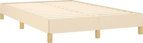 vidaXL Κρεβάτι Boxspring με Στρώμα &amp; LED Κρεμ 120x190 εκ. Υφασμάτινο