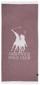 Πετσέτα Θαλάσσης Βαμβακερή 85x170εκ. Essential 3906 Μπορντώ-Ιβουάρ Greenwich Polo Club