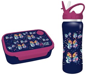 Φαγητοδοχείο 800ml &amp; Παγούρι 500ml  Must Butterfly 000586471