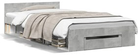 Πλαίσιο Κρεβατιού με συρτάρια Γκρι Σκυρ. 100x200 εκ. Επεξ. Ξύλο