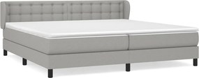 vidaXL Κρεβάτι Boxspring με Στρώμα Ανοιχτό Γκρι 200x200 εκ. Υφασμάτινο