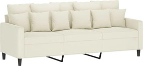 vidaXL Πολυθρόνες Σετ 4 Τεμαχίων Κρεμ από Βελούδο με Μαξιλάρια