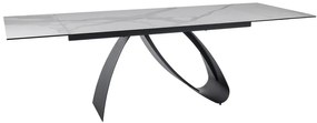 STÓŁ DIUNA CERAMIC BIAŁY STATUARIO VENATO / CZARNY MAT (160-240)X90