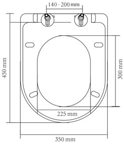 Κάλυμμα Λεκάνης με Soft Close &amp; Quick Release Τετράγωνο Λευκό  - Λευκό