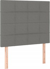 vidaXL Κρεβάτι Boxspring με Στρώμα Σκούρο Γκρι 90x190 εκ. Υφασμάτινο