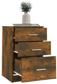 vidaXL Κομοδίνο Καπνιστή Δρυς 40 x 40 x 63 εκ. από Επεξεργασμένο Ξύλο