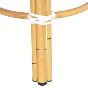 Σκαμπό CHINO C6285.05 Αλουμινίου Bamboo Look με Λευκό - Μπλε Textilene Φ36x46Υ εκ. 36x36x46 εκ.