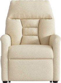 vidaXL Πολυθρόνα Μασάζ Ανακλινόμενη με Ανύψωση Κρεμ Υφασμάτινη