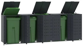 vidaXL Πλαίσιο Κάδων Απορριμμάτων 5 Κάδοι Ανθρακί 345x79x117 εκ Ατσάλι