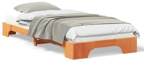 vidaXL Κρεβάτι δαπέδου Καφέ 90 x 220 cm ξύλο