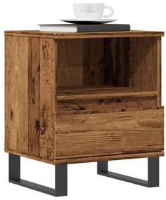 Κομοδίνα 2 τεμάχια Παλιό ξύλο 40x35x50 cm Κατασκευασμένο ξύλο - Καφέ