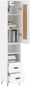 vidaXL Ντουλάπι Λευκό 34,5 x 34 x 180 εκ. από Επεξεργασμένο Ξύλο