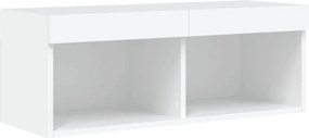 vidaXL Έπιπλο Τηλεόρασης με LED Λευκό 80 x 30 x 30 εκ.