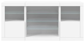 vidaXL Μπουφές με Φώτα LED Λευκός 142,5 x 37 x 67 εκ.