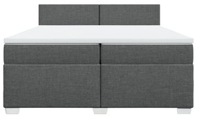 vidaXL Κρεβάτι Boxspring με Στρώμα Σκούρο Γκρι 200x200 εκ. Υφασμάτινο