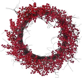 Χριστουγεννιάτικο Στεφάνι Με Berries 82375 60cm Red