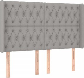 vidaXL Κρεβάτι Boxspring με Στρώμα &amp; LED Αν.Γκρι 160x200εκ. Υφασμάτινο