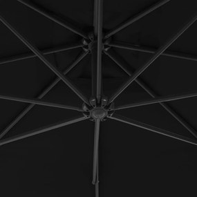 Ομπρέλα Κρεμαστή Μαύρη 250 x 250 εκ. με Ατσάλινο Ιστό - Μαύρο