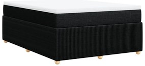 vidaXL Κρεβάτι Boxspring με Στρώμα Μαύρο 140x190 εκ. Υφασμάτινο