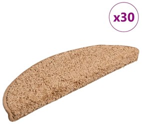 Πατάκια Σκαλιών 30 τεμ. Μπεζ Ημίκυκλα 56x17x3 εκ.