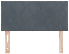 vidaXL LED Κεφαλάρι με φώτα λωρίδας LED Σκούρο γκρι 100 cm Βελούδο