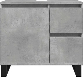 vidaXL Ντουλάπι Μπάνιου Γκρι Σκυροδέματος 65x33x60 εκ. Επεξ. Ξύλο