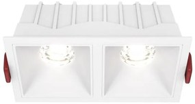 Χωνευτό Σποτ Οροφής Alfa LED 20W 4000K Διπλό Λευκό DL043-02-10W4K-SQ-W MAYTONI-DL043-02-10W4K-SQ-W-Λευκό DL043-02-10W4K-SQ-W