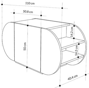 Παπουτσοθήκη Pozy Megapap χρώμα black bute 110x40,4x50εκ.