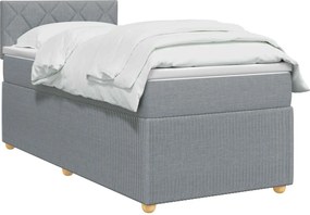 vidaXL Κρεβάτι box spring με στρώμα Ανοιχτό γκρι 90 x 190 cm Ύφασμα