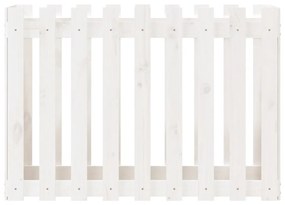 vidaXL Ζαρντινιέρα Υπερυψωμένη Σχ Φράχτη Λευκή 100x50x70εκ Μασίφ Πεύκο