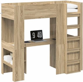 vidaXL Σκελετός κουκέτας με γραφείο Δρύς Sonoma 75 x 190 cm