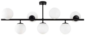 Φωτιστικό Οροφής - Πλαφονιέρα Fazli 942FLG1216 113x40x46cm 7xE14 40W Black-White Opviq