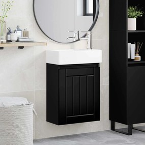 vidaXL Μονάδα μπάνιου με βρύση Μαύρο 45,5 x 25,5 x 84 εκ