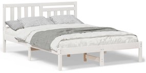 vidaXL Σκελετός Κρεβατιού Λευκό 140 x 190 cm Συμπαγές ξύλο πεύκου