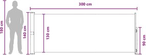 vidaXL Ανακλινόμενος Πλευρικός Απλώστρα 140 x 300 cm Πολυεστέρας